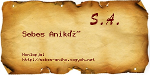 Sebes Anikó névjegykártya